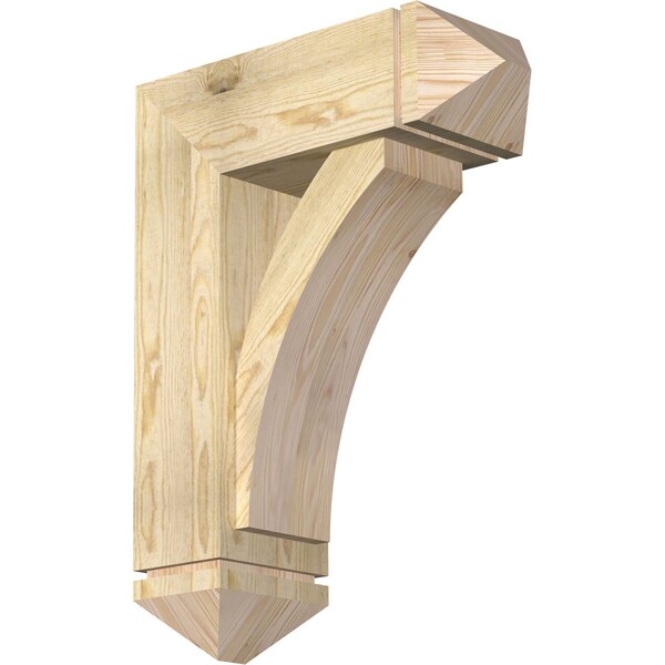 Ekena Millwork Thorton Arts and Crafts Rough Sawn Bracket w/ Offset Brace, Douglas Fir, 8"W x 22"D x 30"H BKT0806X22X30THR03RDF - main